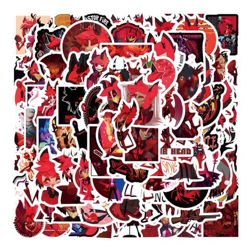 122Pcs Alastor Stickers Pack, Aesthetic Vinyl Waterproof Sticker Decals for Water Bottle,Laptop,Phone,Skateboard,Scrapbooking,Bumper for Fans for Party Supply…