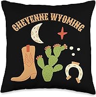 Vista 1 de Cheyenne Wyoming Cowgirl Boots Almohada de tiro 16x16, multicolor