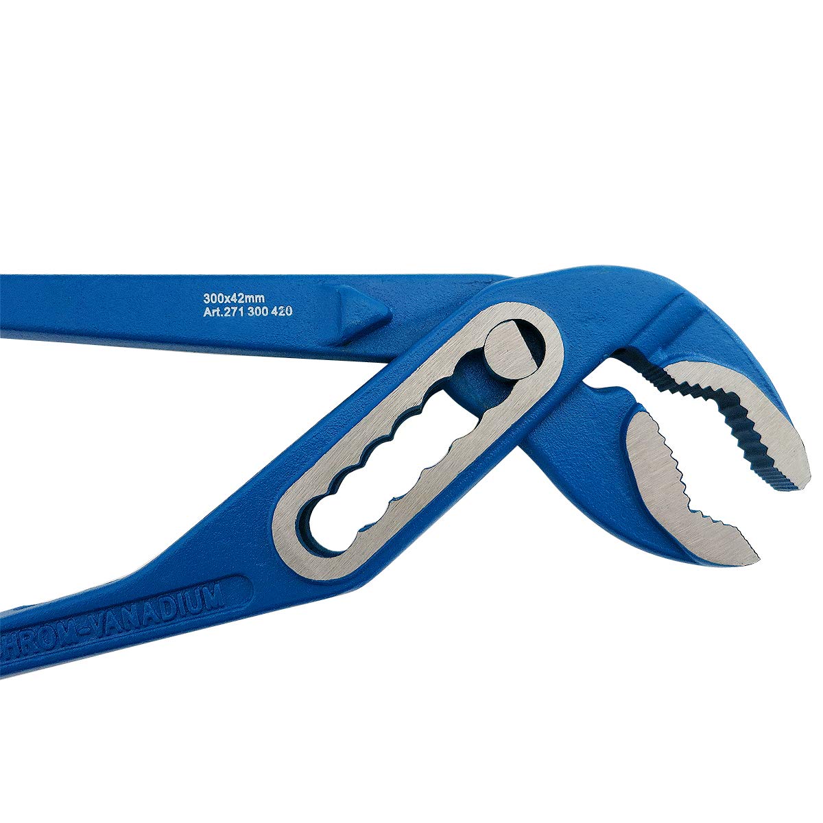 S&R Chiave a Pappagallo Professionale. Pinza Regolabile a Pappagallo Mulitgrip per Tubi e Dadi 240x33mm. Celeste e in Acciao CRV.