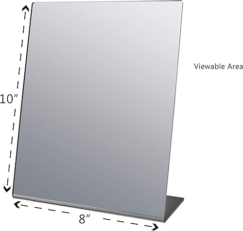 Vista 13 de Marketing Holders Espejo acrílico independiente de 12 x 18 pulgadas, soporte de Lucite portátil reflectante para joyería minorista, contadores