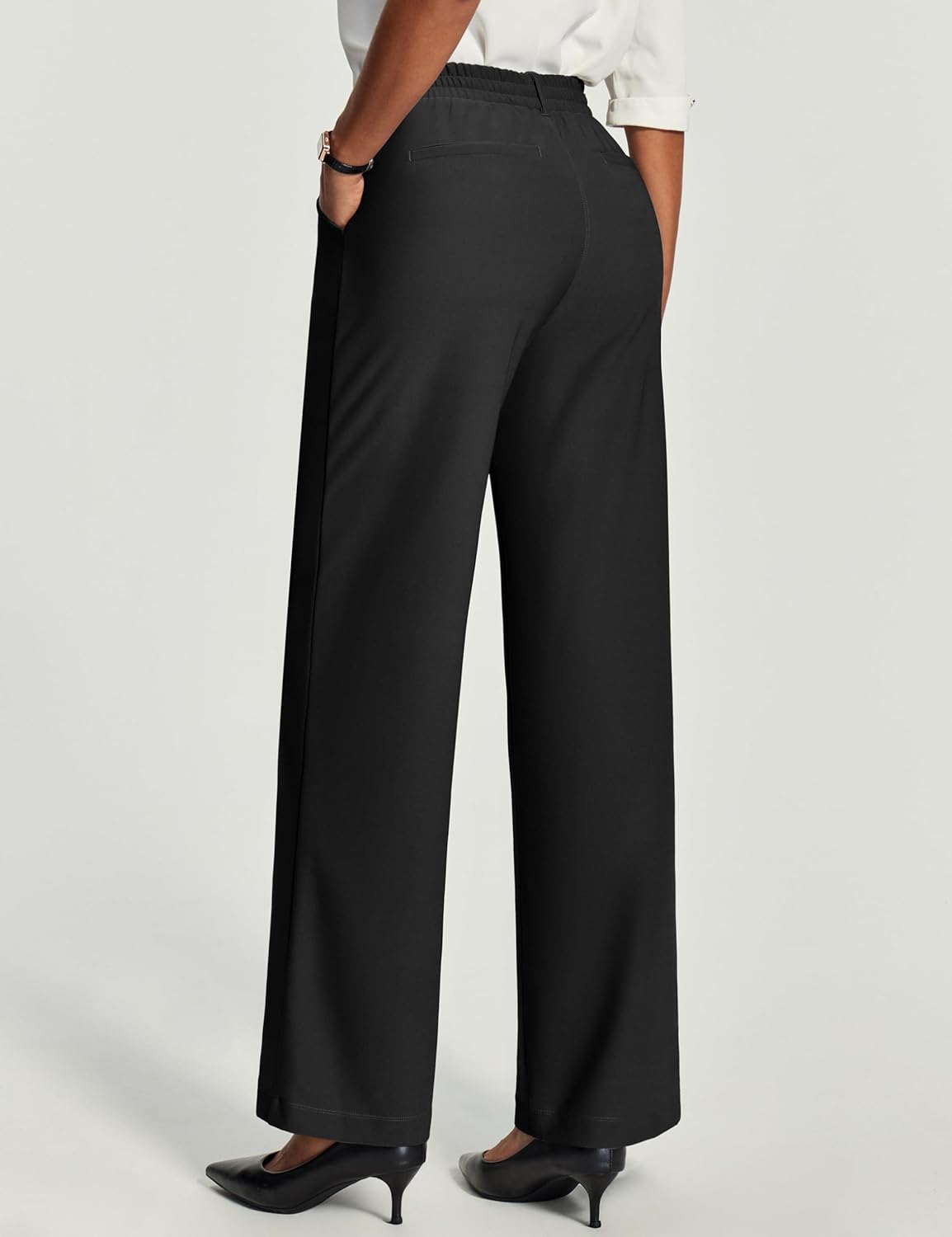 IUGA Womens Dress Pants Stretchy Work Pants Business Casual Wide Leg Slacks Trousers Office Outfits - Image 2