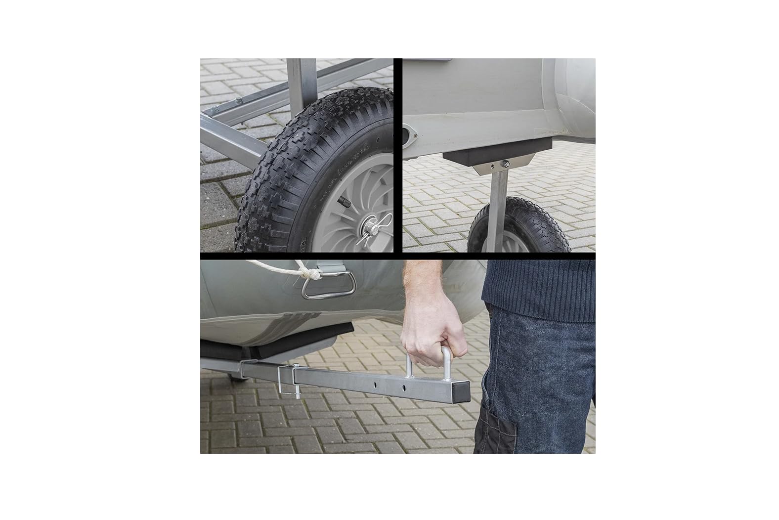 ProPlus Trailer Bootswagen 245-304cm Slipwagen Kajakwagen Kanuwagen Schlauchboot Wagen Handtrailer