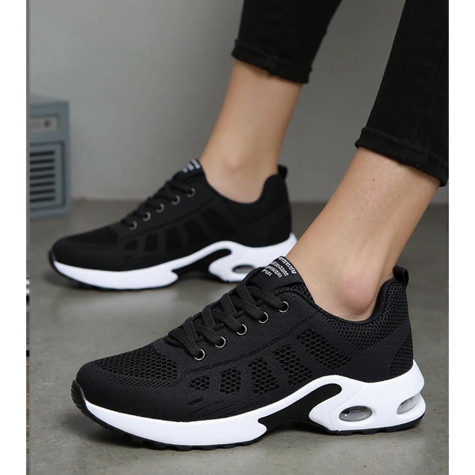 AioTio Spazierschuhe Damen rutschfest Sportlich Turnschuhe Dämpfungs-plattform Modische mesh Leicht Fußgewölbestütze Freizeitschuhe