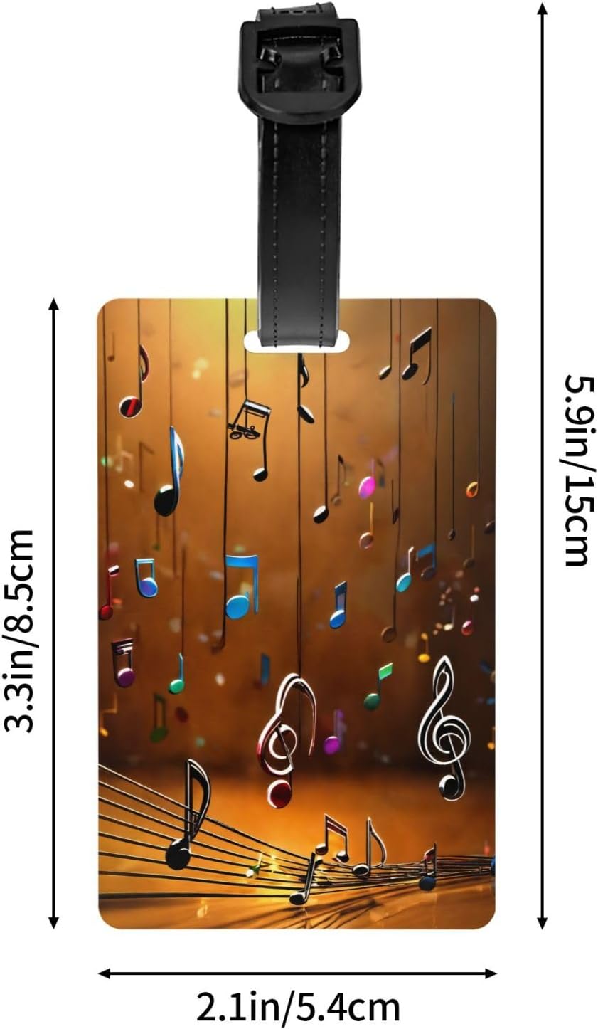 Music Note Print Luggage Tag,Cute and Personalized Travel Tag for Suitcases, Baggage, and More image 4