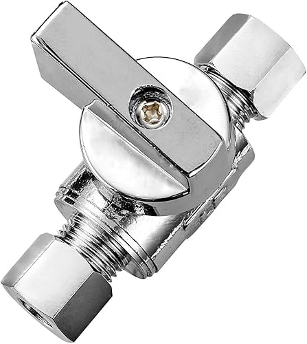 Miniatura 6 de Paquete de 2 válvulas de ángulo de compresión de 14 pulgadas de latón de alta calidad x 14 pulgadas de ángulo recto de agua de cuarto de vuelta