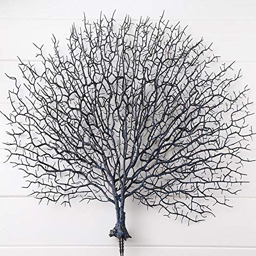 Branches de corail artificielles plante bricolage artisanat, Simulation plastique verdure ornements décoration de la maison paon fan forme paysage Fish Tank décor de fête de mariage Cover