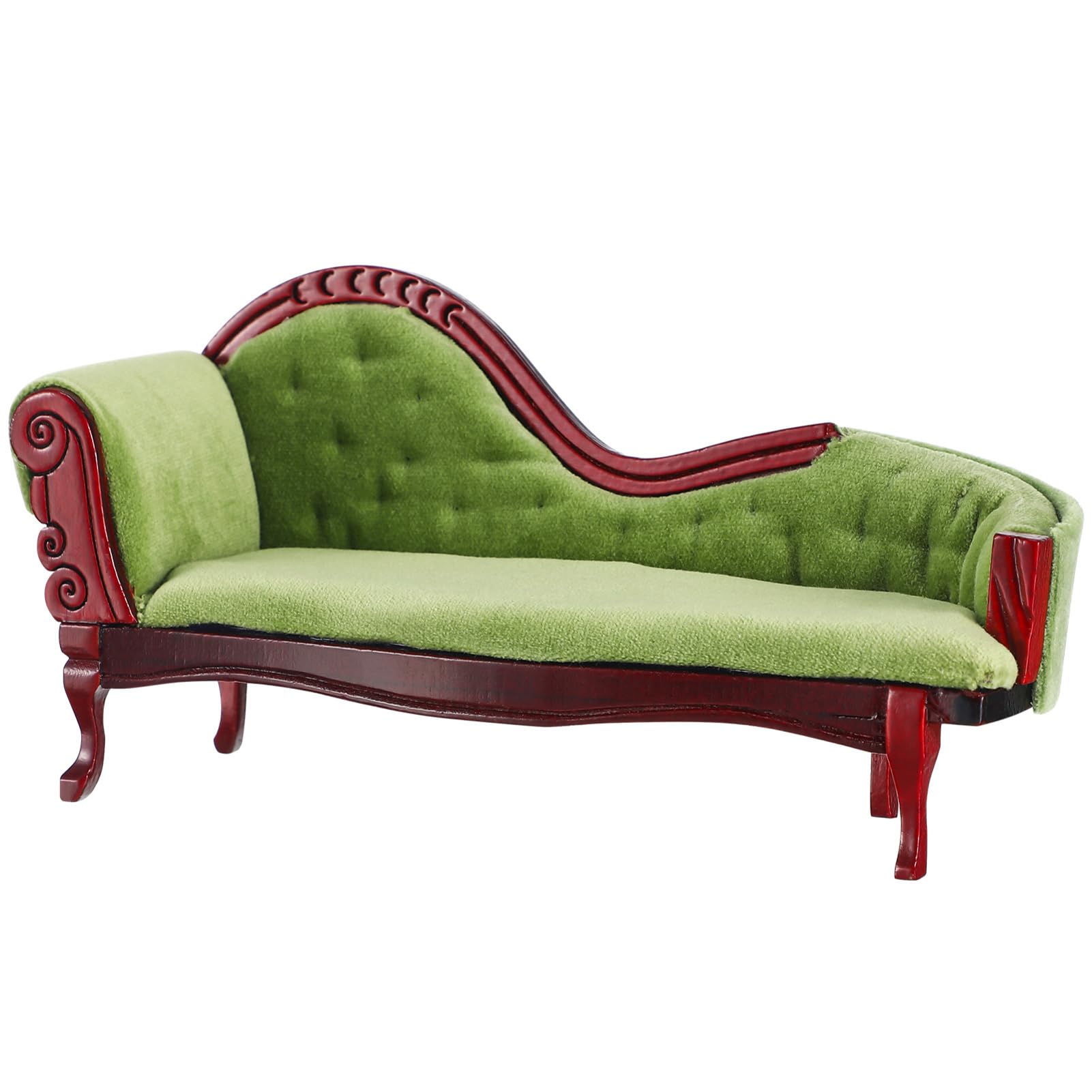 Abaodam 1/12 Scale Dolls House Furniture Miniature Victorian Chaise Lounge Sofa European Style Dollhouse Couch Ornaments for Doll Accessories