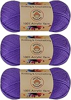 Vista 9 de Yonkey Monkey - Hilo acrílico de lujo, paquete de 3 unidades de 10.51 onzas para tejer ganchillo para manualidades (amatista 72)