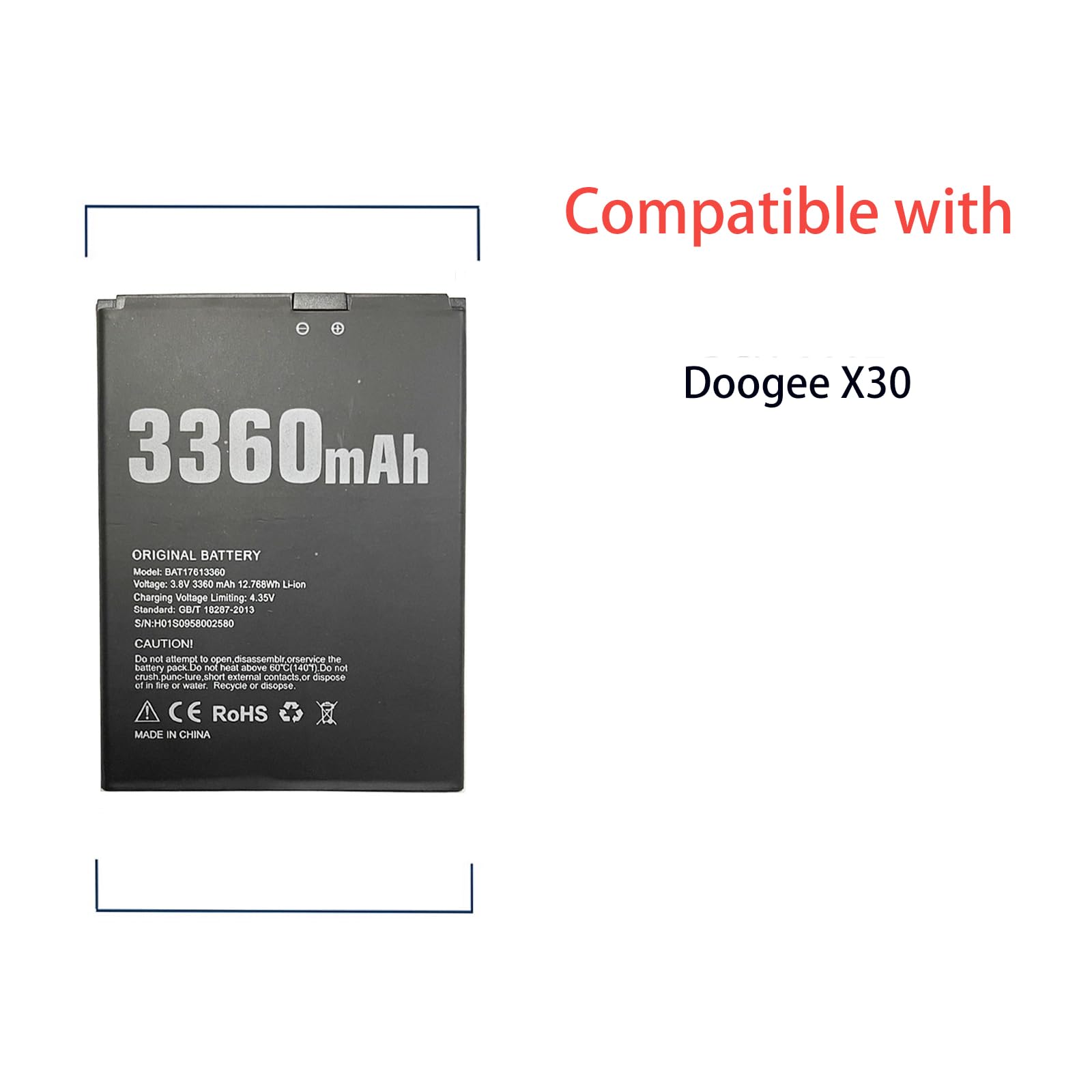 Aiane - Batteria Per Doogee X5 / X5 Pro - 2400 Mah