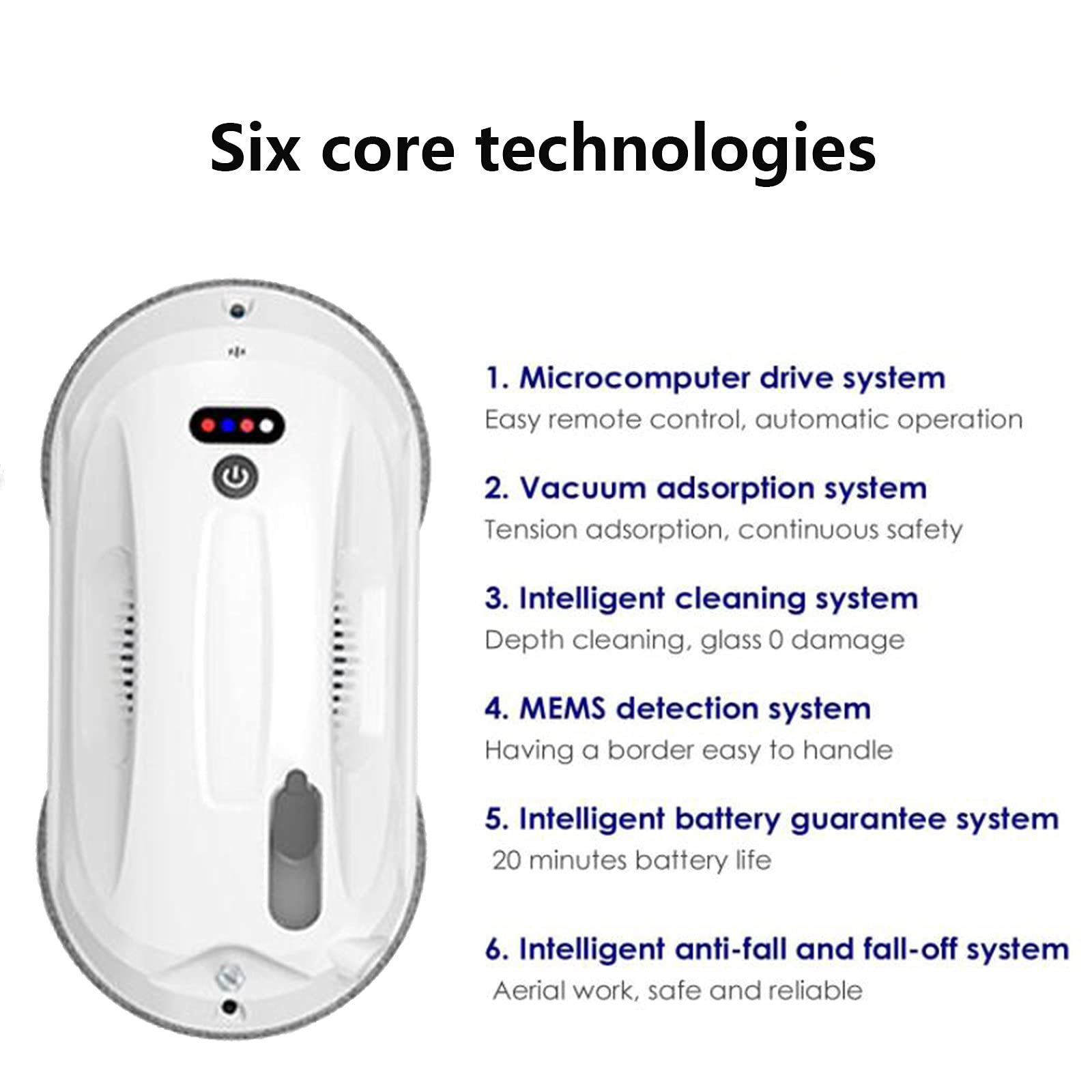 Inteligentny Robot do Mycia Okien z Natryskiem Wody, Robot Do Mycia Okien, Z Pilotem i Linką Bezpieczeństwa, Hotel Apartament Domowy Elektryczny Robot Do Mycia Szkła Z Pi(