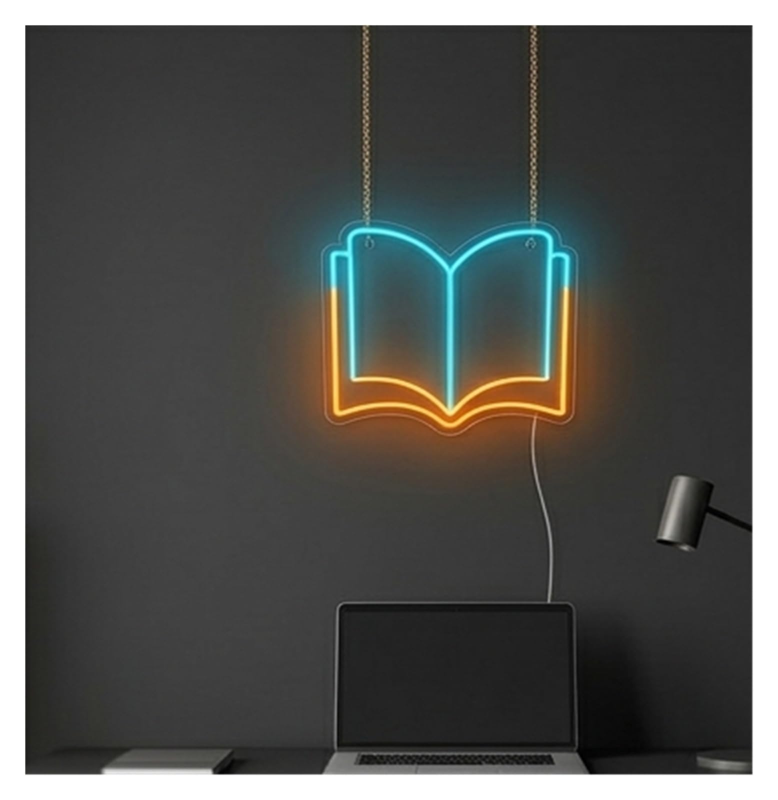 Luces de neón Letrero De Neón De Libro Abierto, Luz Regulable Con Alimentación Por USB Para Sala De Estudio, Aula, Biblioteca, Dormitorio, Decoración 38cm