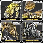 Ensemble de construction mécanique d'abeilles pour adultes, modèle d'insecte de construction animale technique avec lumières & Ailes mobiles, kit de jouets à collectionner Golden Robot Bee, affichage créatif & Idée cadeau, 832Pcs