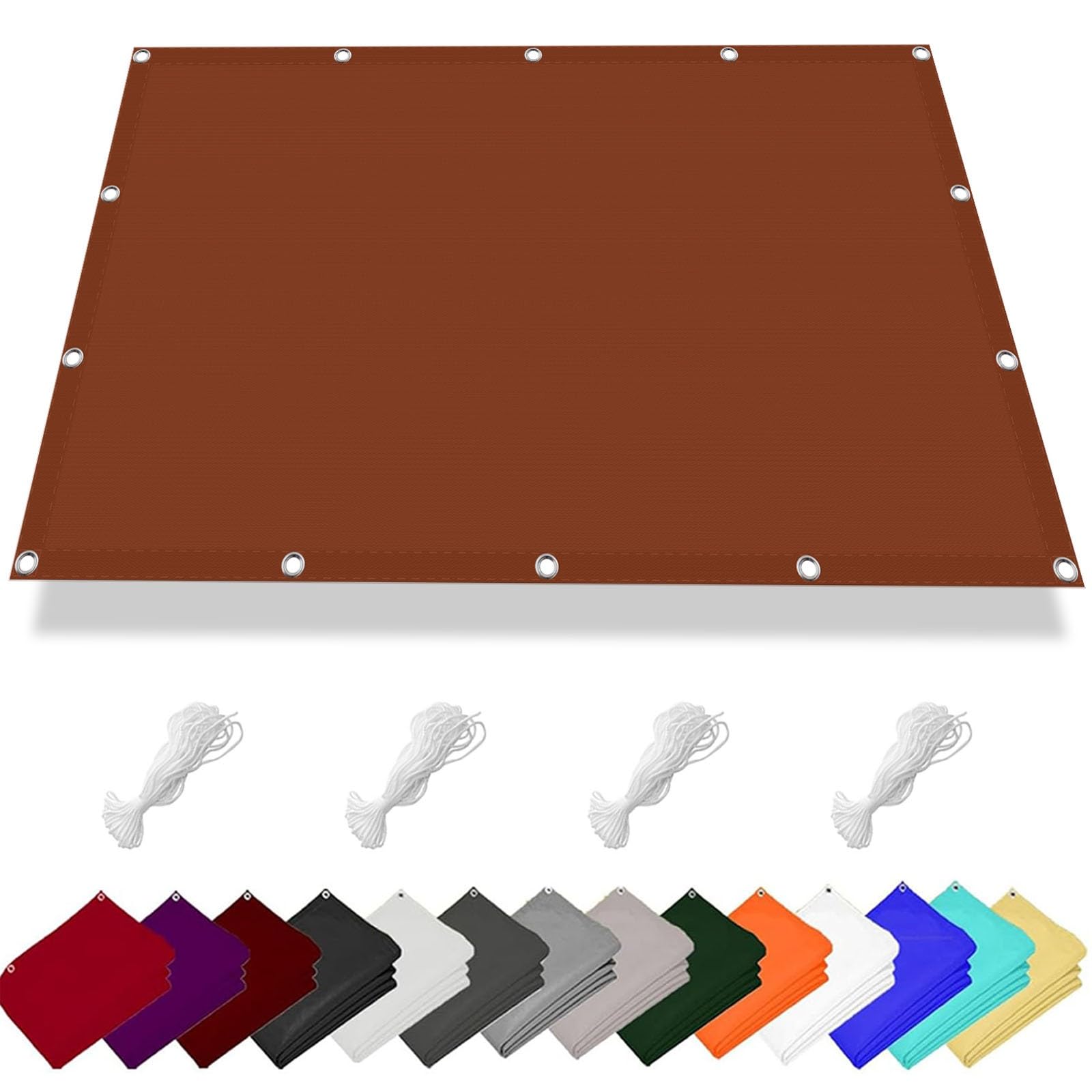 Toile ombrage rectangulaire robuste 4.5x5.6m avec cordon fixation balcon