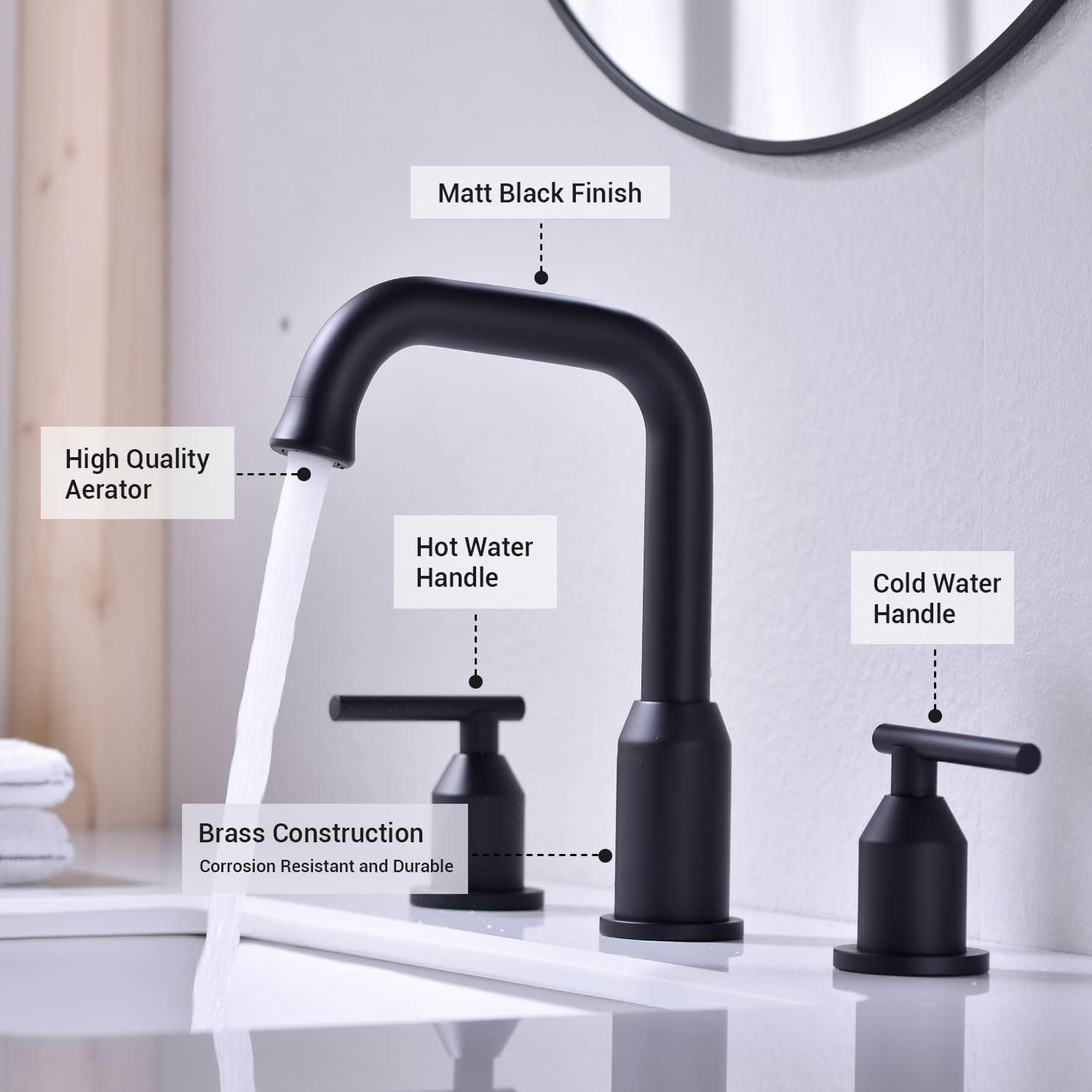 70% Off Discount Brass Two Handle Widespread Bathroom Faucet for Sink 3 Hole High-arc Basin Faucet with Pop Up Drain Assembly cUPC Water Supply Lines Included, Matte Black Up To 60% OFF Brass Two Handle Widespread Bathroom Faucet for Sink 3 Hole High-arc Basin Faucet with Pop Up Drain Assembly cUPC Water Supply Lines Included, Matte Black