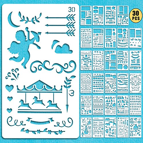 Bullet Journal Stencil Set,30 piezas...
