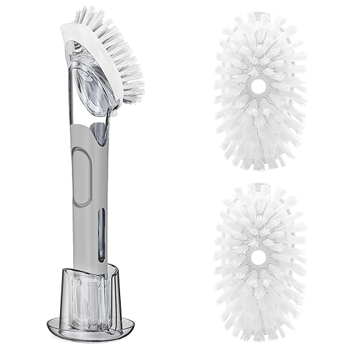 Soap Dispensing Replacement Dish Brush Storage Set with 2 PCS