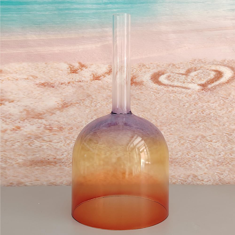 ENERGYSOUND Rainbow Handle Clear B Crown Chakra Quartz Crystal Singing Bowl 7 inch