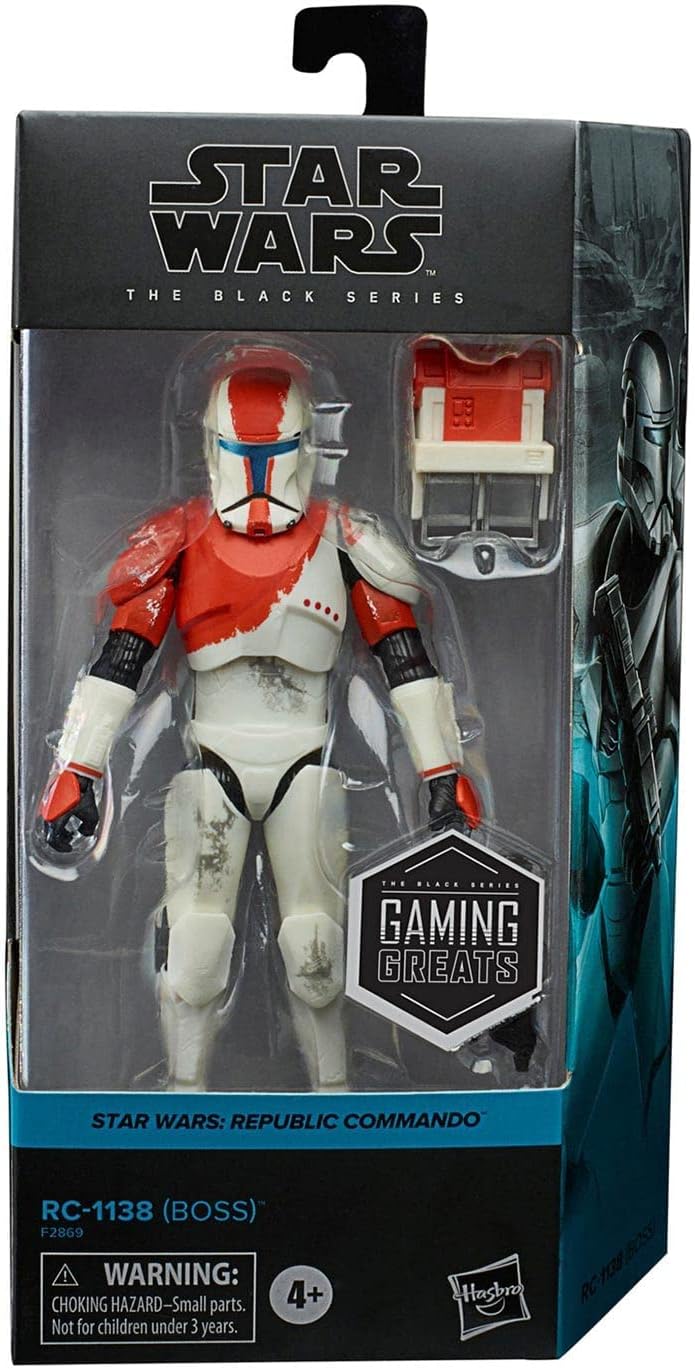 Star Wars The Black Series Gaming Greats RC-1138 (Boss) action figure holding a blaster.