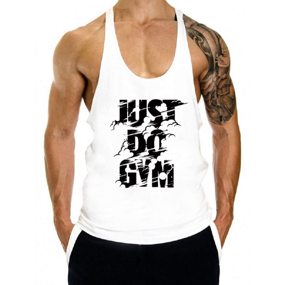 GymLeader Men's Sleeveless Fitness Vest Workout Muscle Shirts Gym Bodybuilding Stringer Tank Tops