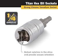 Vista 3 de Titan 15602 1/4-Inch Drive x 0.079 in Hex Bit Socket