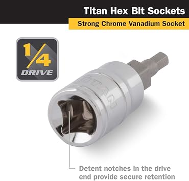 Titan 15605 1/4-Inch Drive x 5mm Hex Bit Socket