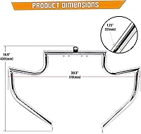 Vista 5 de Kinglemc Barra de choque Protector de motor Barra de carretera para Harley Davidson Touring Road King Street Glide Electra Glide CVO y Trike modelos
