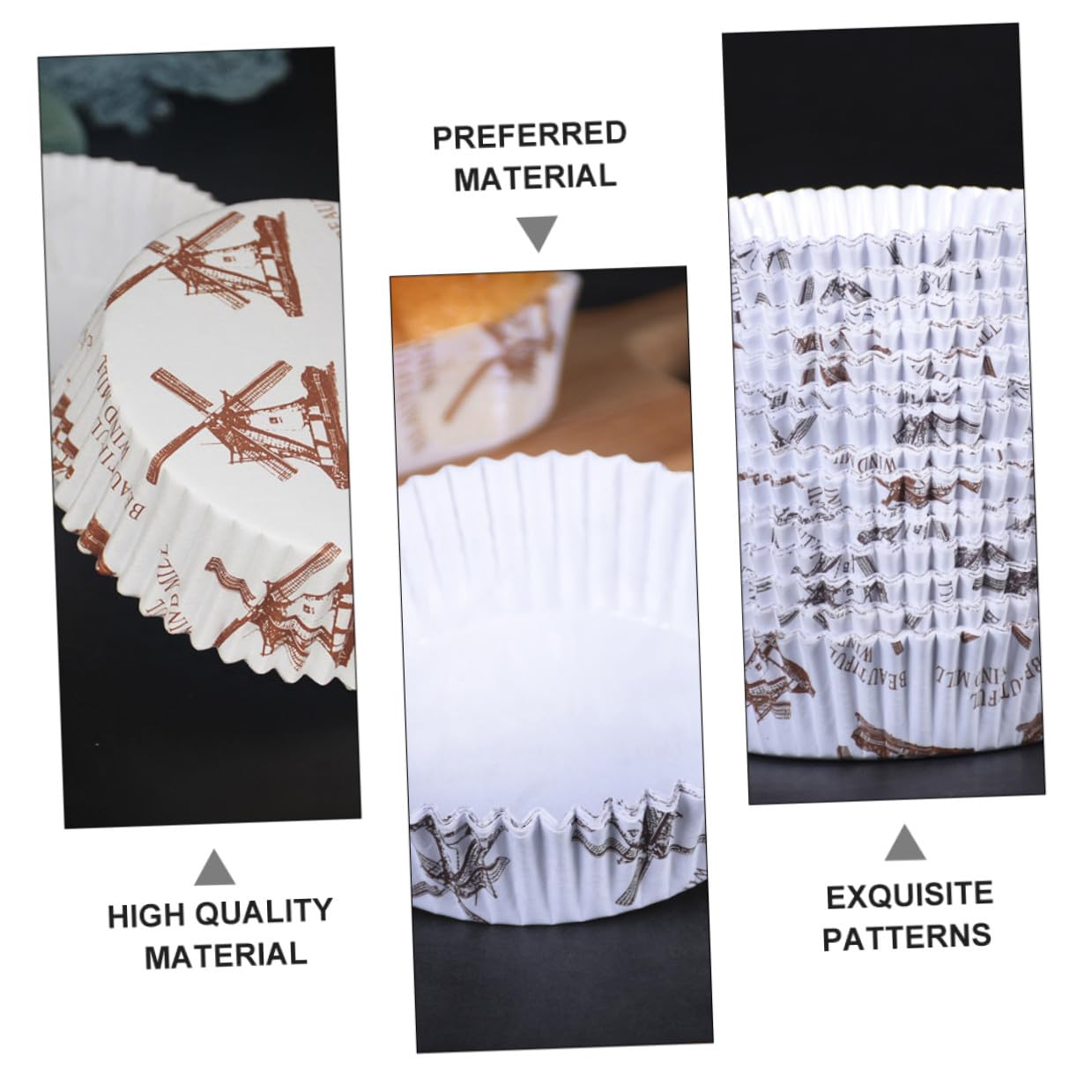 Cabilock 300 Piezas Capacillos de Papel para Pasteles Redondos a Prueba de Grasa para Hornear Muffins y Cupcakes
