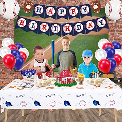 Kefan 3 Pack Baseball Themed Tablecloth, Disposable Plastic Party Table Cover Decorations, Rectangle Table Cloth For Baseball Or Sports Birthday Party Supplies(51" X 86", 3 Pack Baseball) #TOP4
