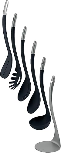 Miniatura 9 de Joseph Joseph 10526 Nest Utensils - Juego de herramientas de cocina apilables compactas con soporte de almacenamiento magnético de nailon, 5 piezas,