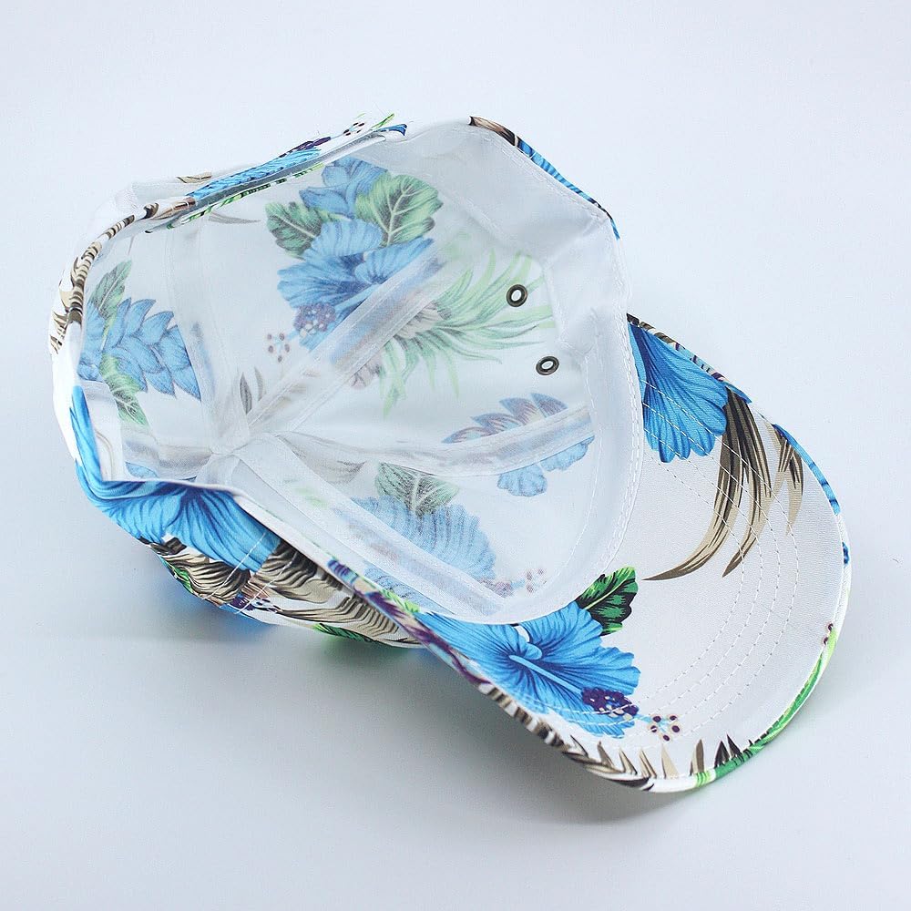 Floral Hawaiian Cotton Twill Adjustable Snapback Baseball Caps - Image 5