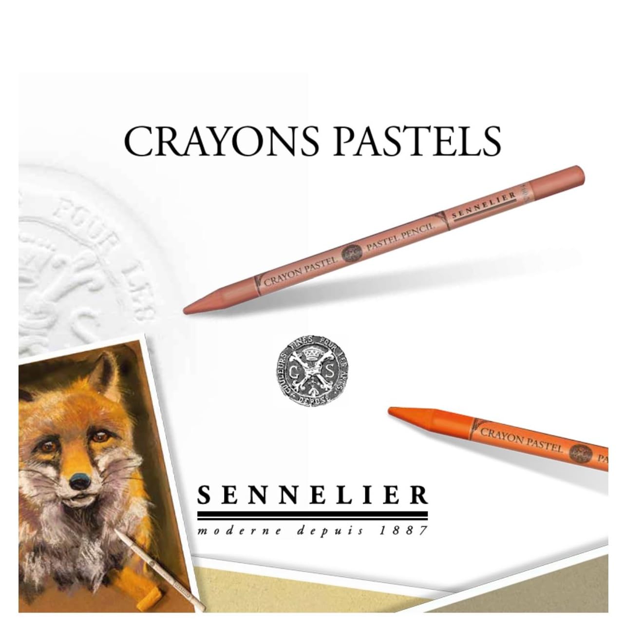 Sennelier 12 Crayons Pastel Secs Extra Fins et 1 Carte