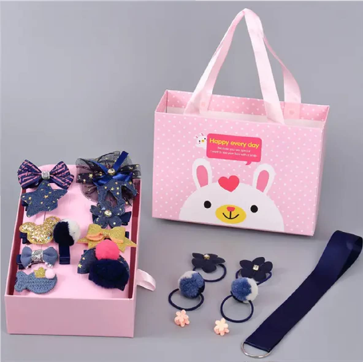 WITHLOV.IN kanjak gift Kids Cute Hair Clips Return Gift Box Hair Bow | 18 Pcs | 11 HAIR ALLIGATOR CLIPS 2 CLUTCHES 4 RUBBER BANDS 1 HAIR CLIPS ORGANISER (BLUE) (B0C66BV58X) Amazon Price History, Amazon Price Tracker