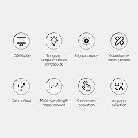 Vista 5 de Black Visible Portable Spectrophotometer LCD Digital Lab Spectrophotometer,320-1100nm,Tungsten Lamp, Portable Spectrophotometer with USB