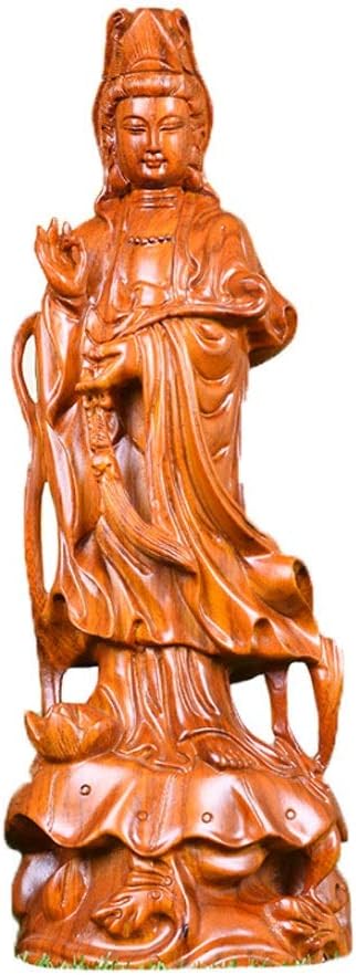 XIAOLI Buddha Statue Pear Wood Carving Buddha Statue Home Garden Decoration Meditation Buddha Sculpture Bodhisattva Figurines Ornaments Crafts Figurine Decoration (Size : Height 40 cm)