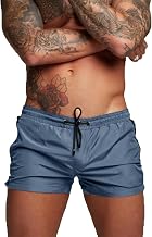 Men's Swimming Trunks, Swimming Trunks, Swimming Trunks, Beach Shorty, Boxer Mayo for Men with Zip Pocket (L, Blue Grey), Blue / Grey, L