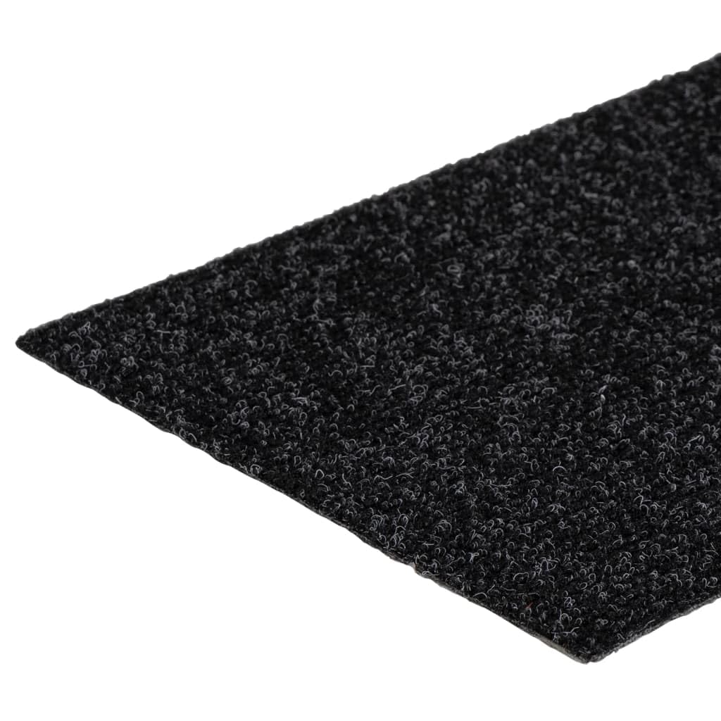 Tapis d'Escalier Autocollant 15 Pieces, 76 x 20 cm, Noir, Rectangulaire