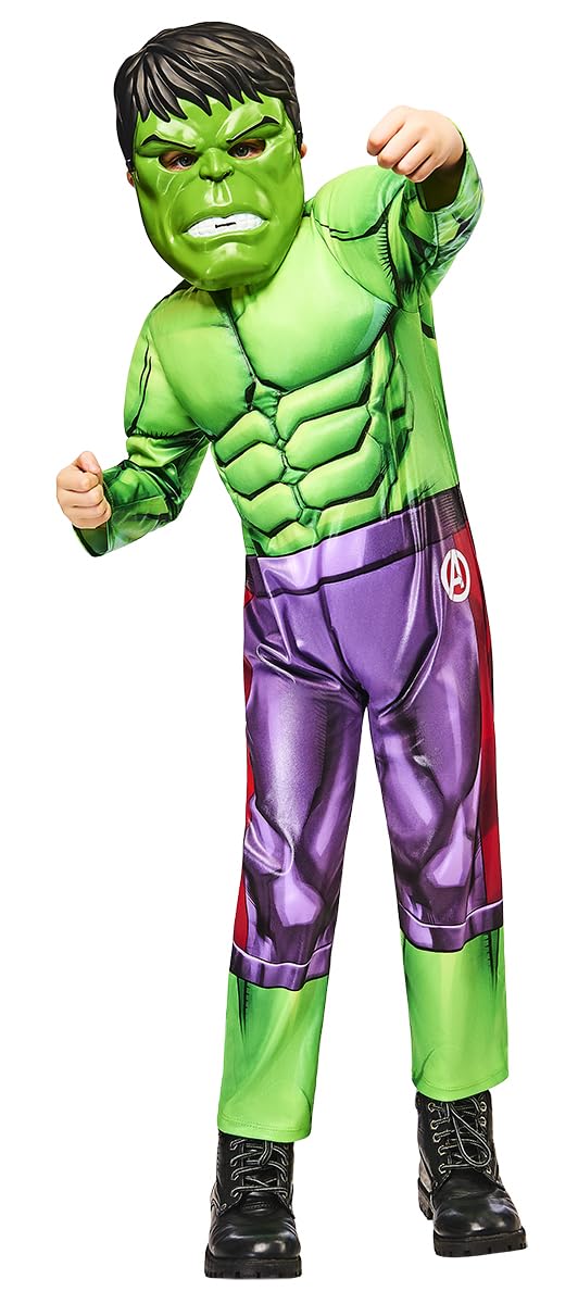 Rubies DISFRAZ HULK BLACK LINE INFANTIL para niño, talla XXS, Jumpsuit acolchado y máscara, para Carnaval, Navidad, Fiestas y Cosplay