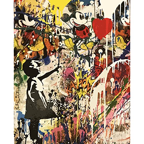 Tucocoo Pop Street Graffiti Ölgemälde Malen nach Zahlen Kits 40 x 50 cm Banksy Leinwand DIY Ölgemälde für Kinder Studenten Erwachsene… – Ansicht 1