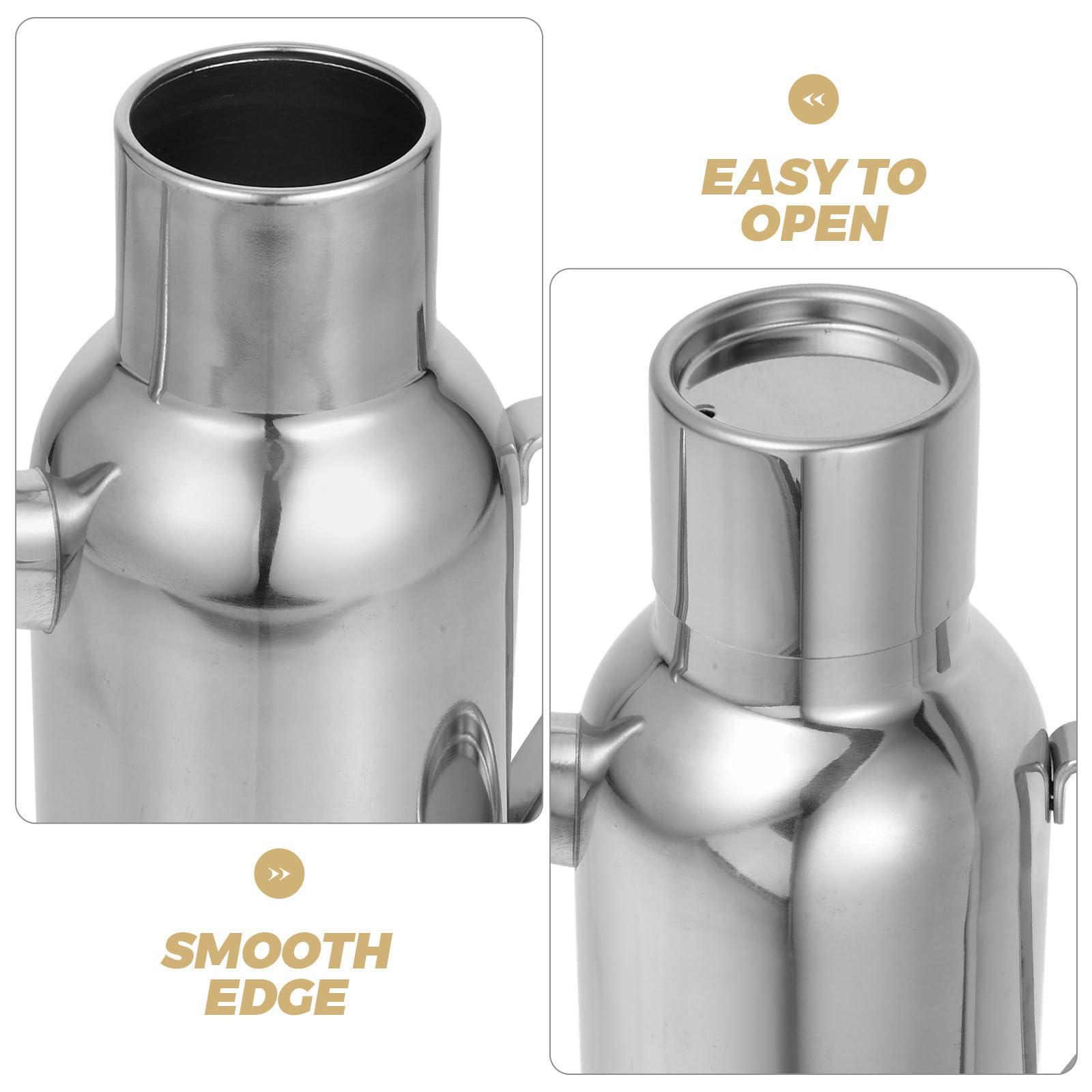 Dispensador de Salsa de Soja y Aceite de Oliva de Acero Inoxidable 800ml para Cocina, Botella Redonda Bordes Lisos y Fácil de Limpiar, Diseño Creativo y Acabado