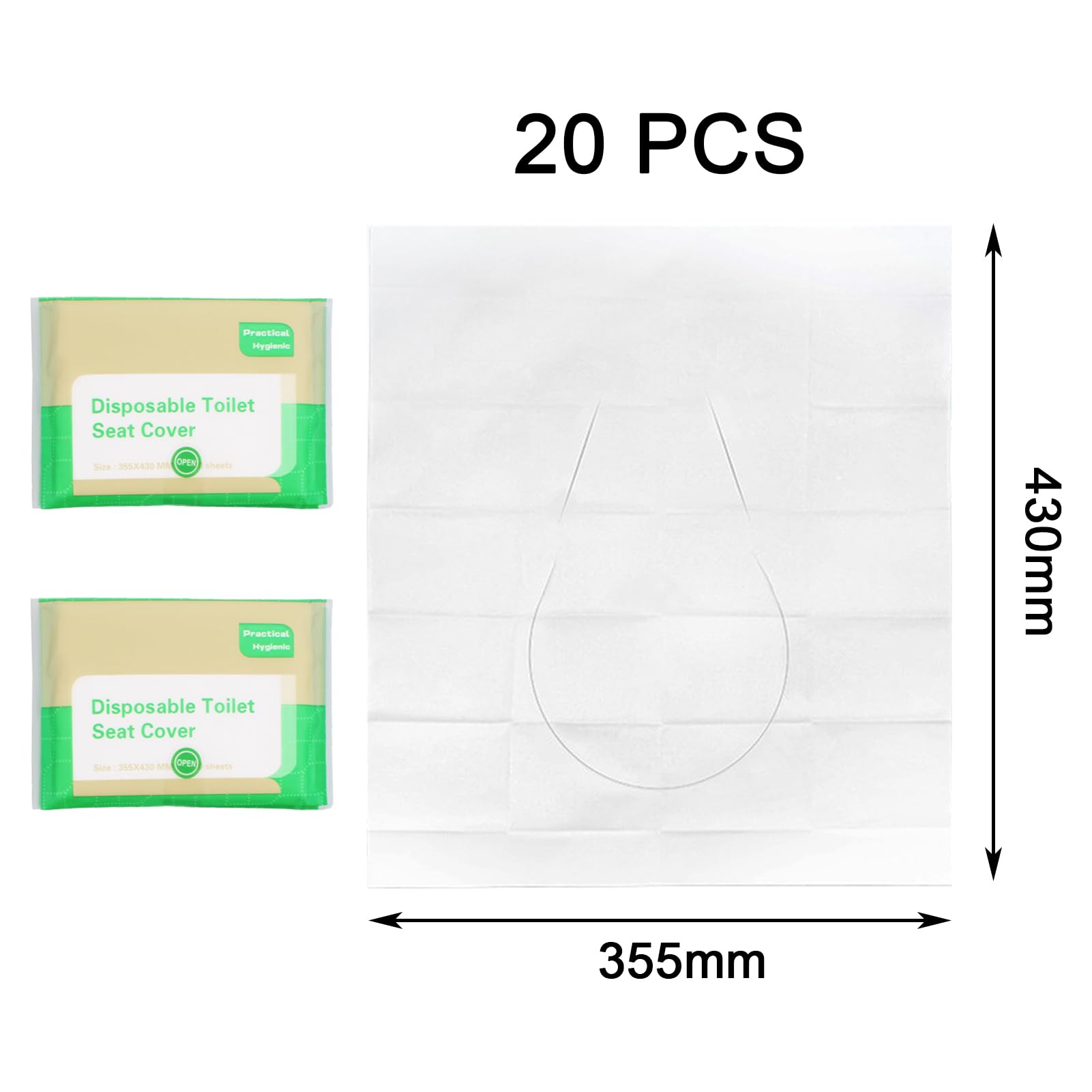 Copriwater usa e getta 43x35.5cm 20 Pezzi Biodegradabili per ospedale hotel