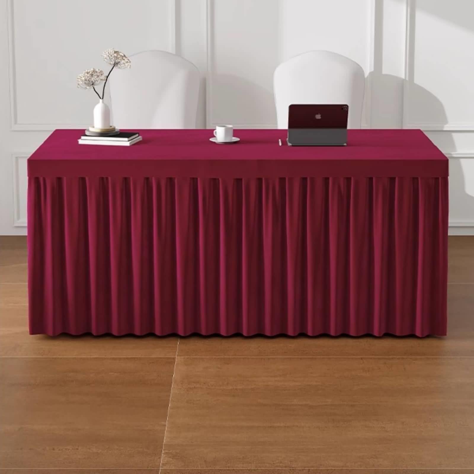 40 x 142 cm prostokątne obrusy, obrusy do jadalni aksamitne solidne czerwone wino z długimi falbankami jesienne żniwa obrus