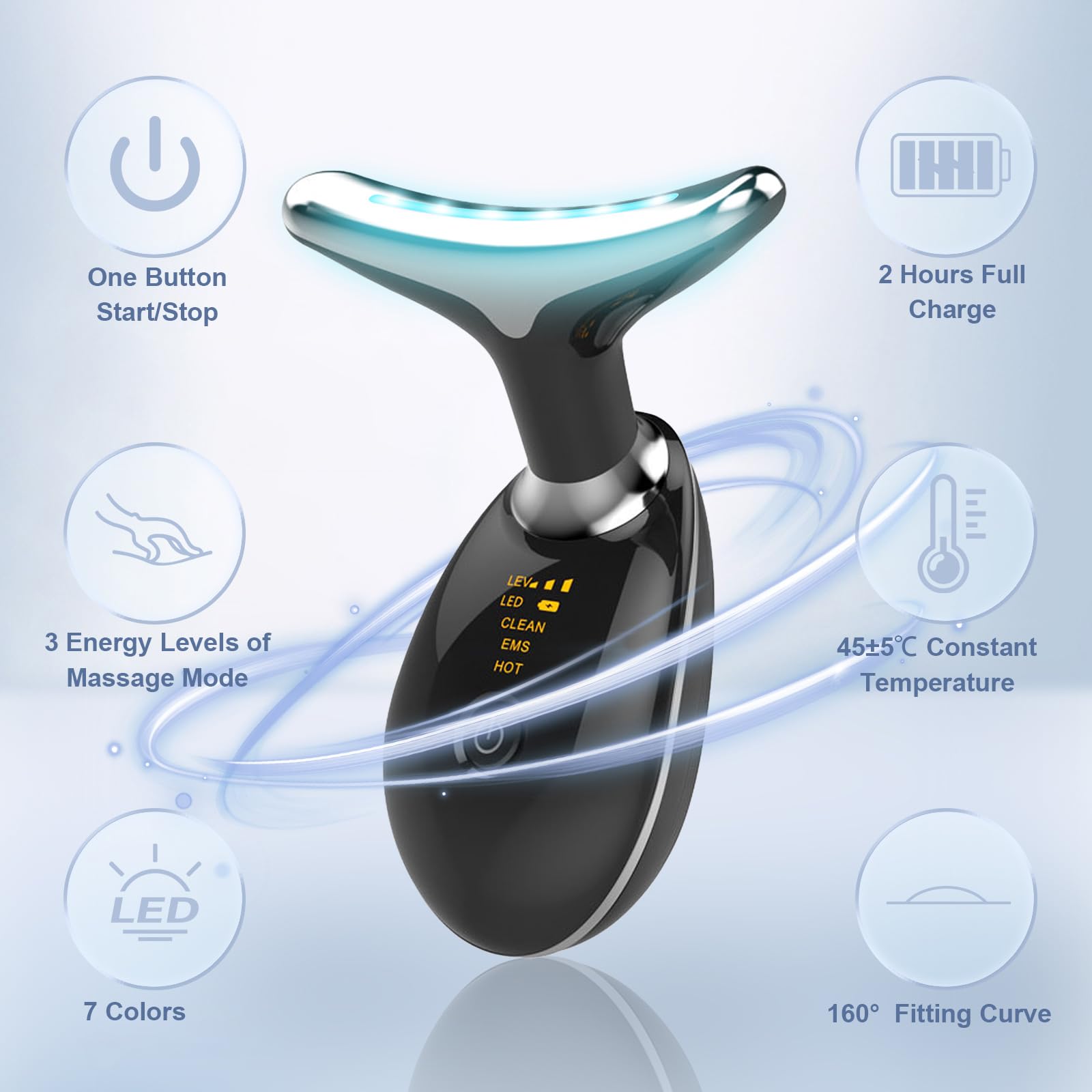 yayiet vibration face and neck massager JT-88 Heating Intelligent Vibration Neck Electric Massager and EMS Puls main image 1