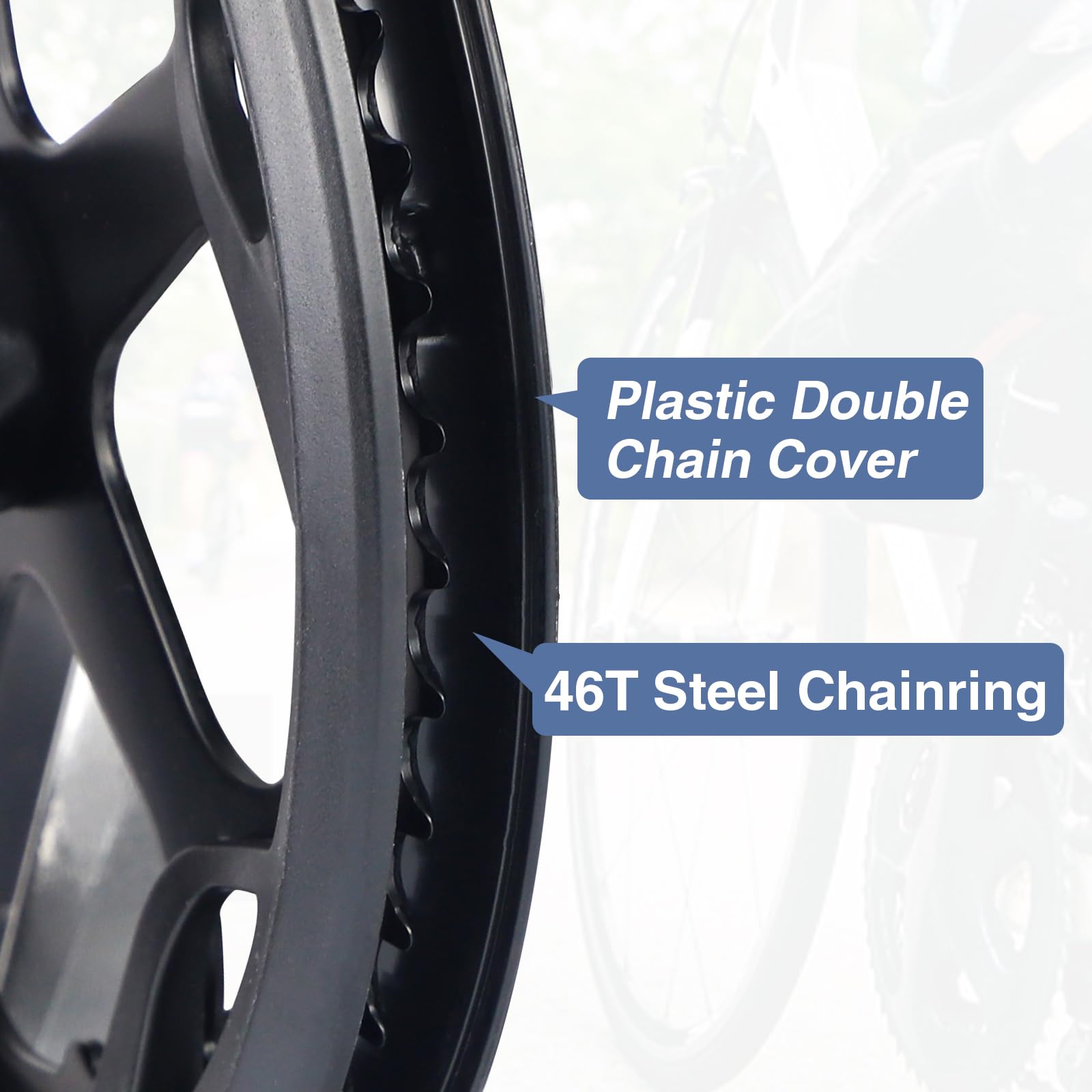 Guarnitura 52T - PROWHEEL / PRO 552PP-1 170MM - 52 denti 170 millimetri manovella in alluminio foro quadrato nero - Speedy eBike