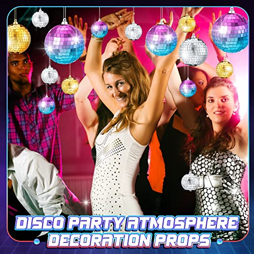 Boule disco reflechissante avec cordon suspension lot multicolore - 6