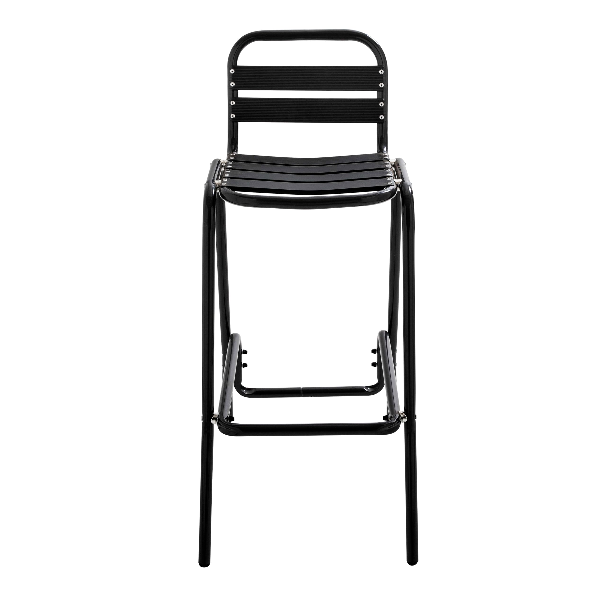 Oviala Tabouret Haut en Aluminium anodisé Noir