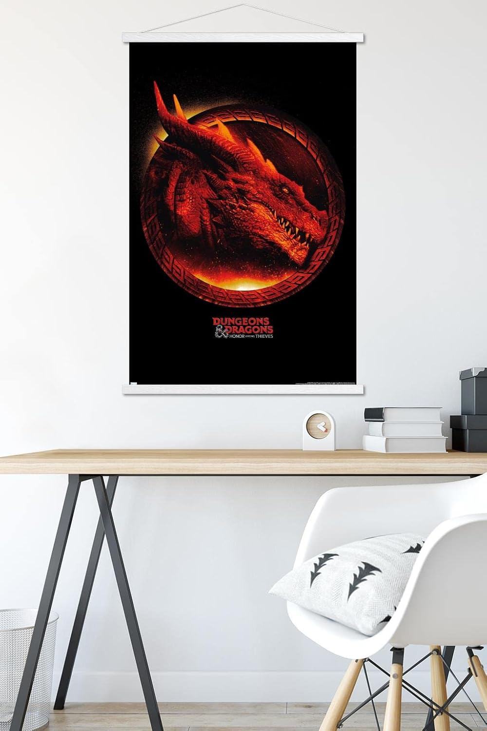 Trends International Dungeons & Dragons: Honor Among Thieves - Dragon Wall Poster, 22.37" x 34.00", Print and White Hanger Bundle