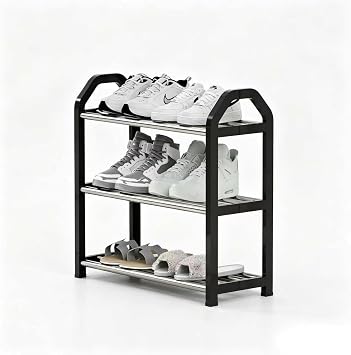 Shoe Rack, Adjustable Shoe Shelf Storage Organizer Heavy Duty Free Standing Shoe Rack for Entryway Closet Doorway (plastic)