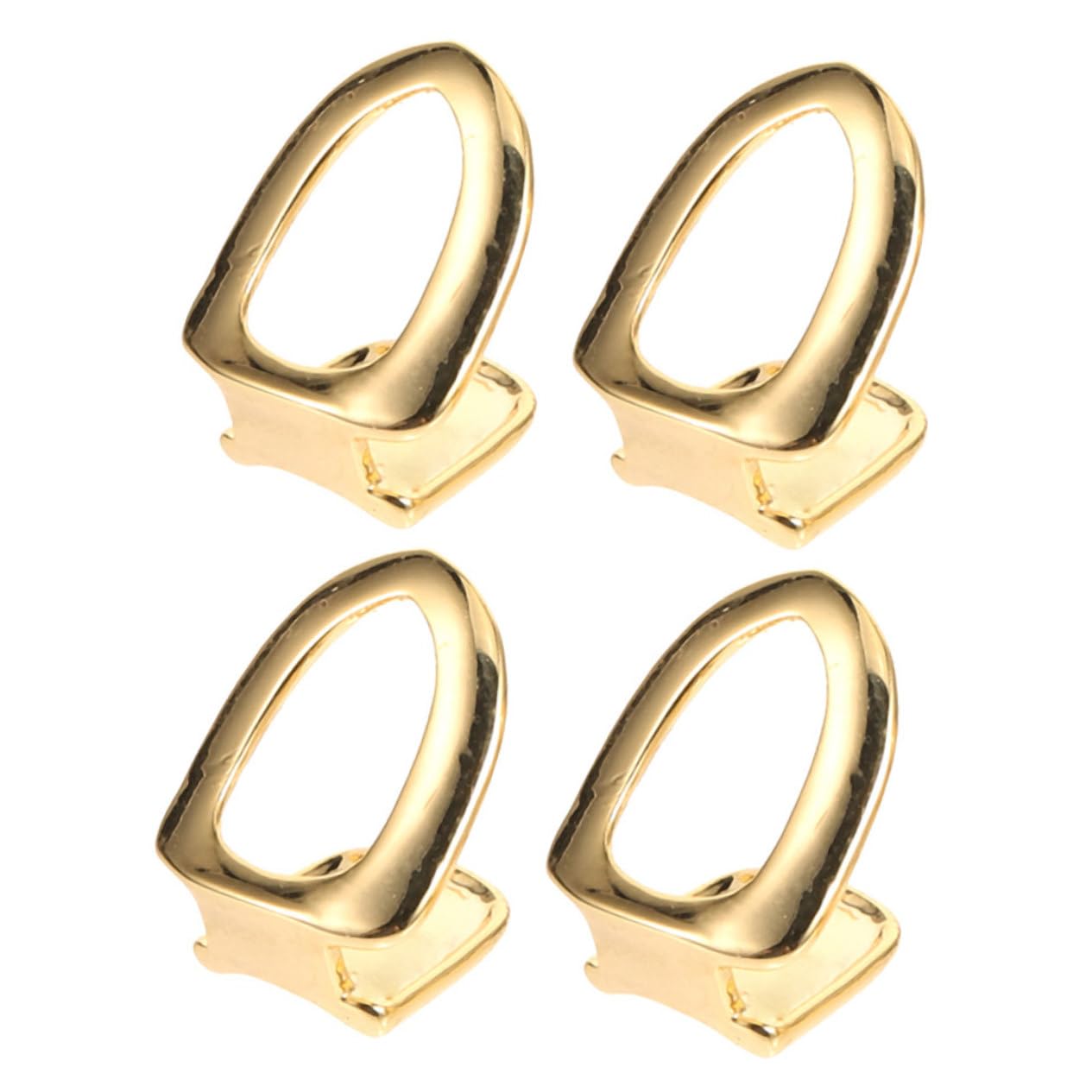 BESTonZON 4Pcs Gold Tooth Cap Single Metal Grill Teeth Set for Hip Hop Party Cosplay Accessories Comfortable Fit Durable