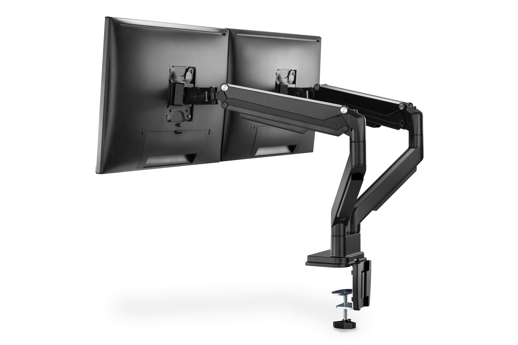 DIGITUS Universal Dual Monitorhalter mit Gasdruckfeder und Klemmbefestigung Schwarz