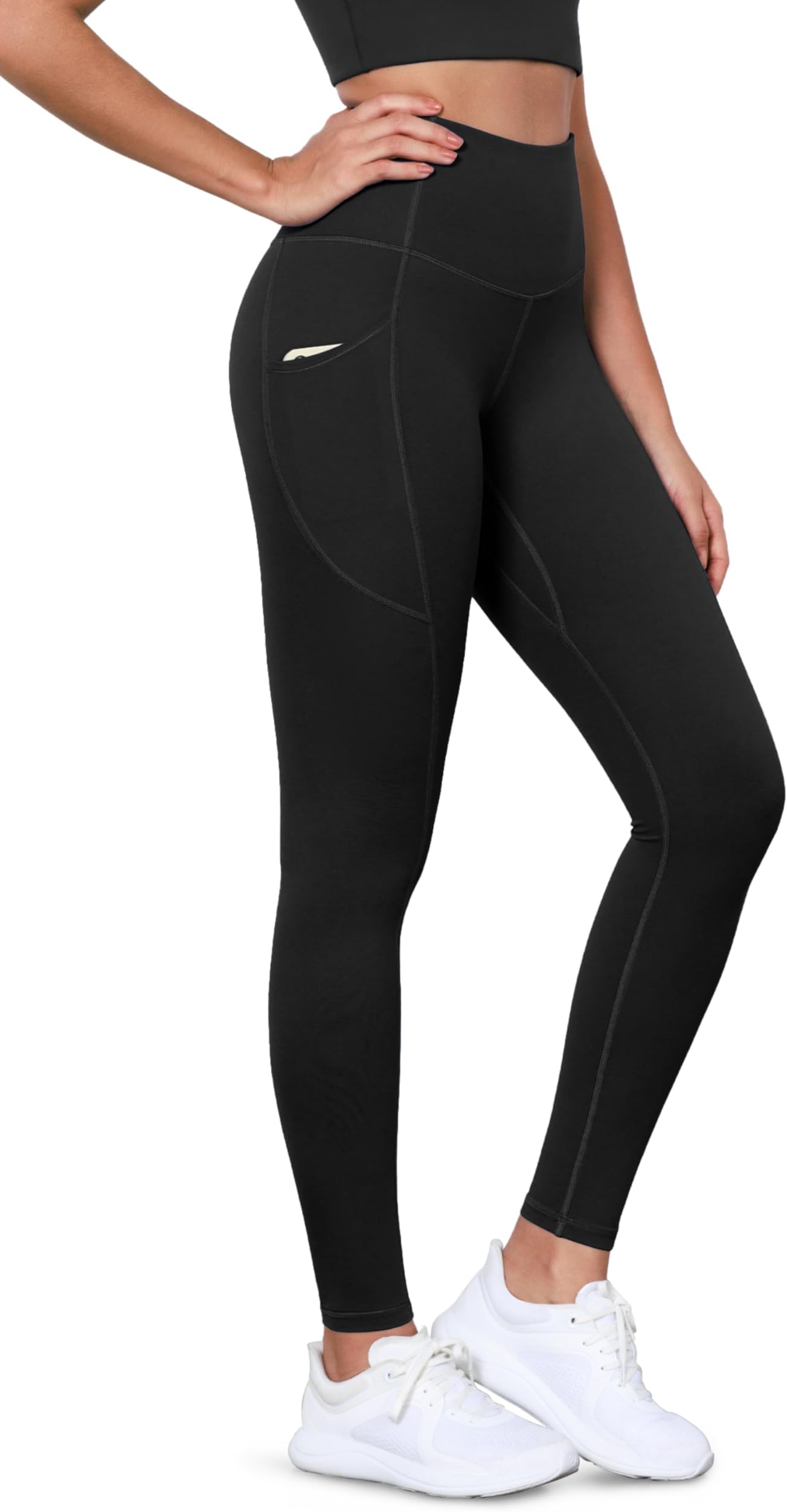 ODODOS High Waist Yoga Pants for Women with Pockets, Tummy Control Running Sports Workout Leggings
